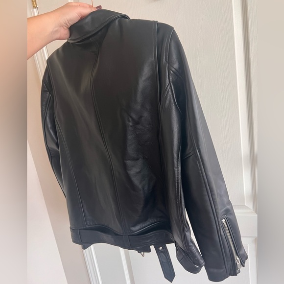 ☑️SOLD☑️ Ena Pelly Oversized New Yorker Biker Jacket in Black & Silver - Picture 16 of 16